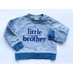 Toddler Boys Livly 'Little Brother' Blue Cotton Sweatshirt 18-24 mo.